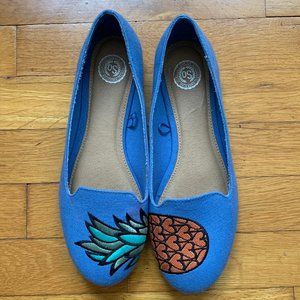 Women's Blue Pineapple Flats